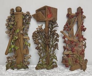 Vintage Burwood Wall Hanging Plaques Decor-Set of 3